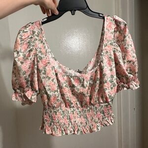 Miss Selfridge 2 Piece Set NEW Pink Floral Spring 6 10 Top Blouse Skirt Small M
